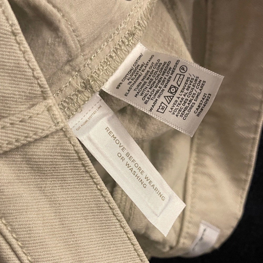 LOFT  High Waist Straight Crop Jeans Beige /Sand Size 28/6 NWT Raw Hem - Picture 13 of 16
